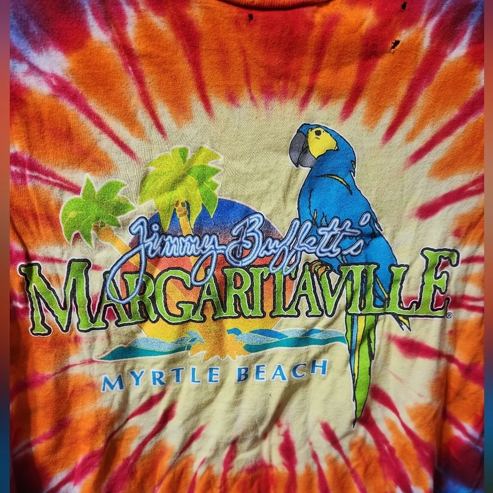 🌴 Margaritaville Myrtle Beach Parrot Logo Tie Dye Short Sleeve Tshirt - Picture 4 of 5